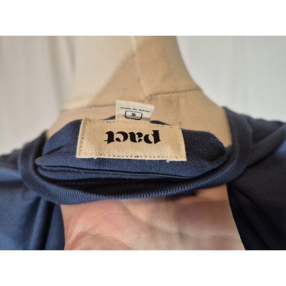 Pact Womens Blue 100% Organic Cotton Mini Dress Small - Picture 6 of 6